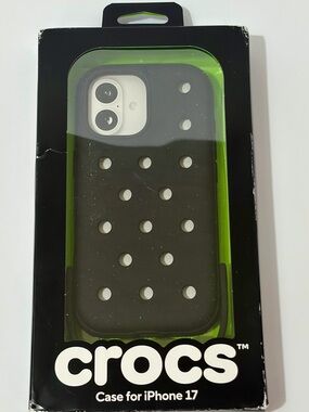 CROCS Black Silicone Phone Case with Croc Hole Pattern